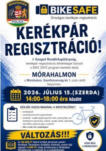 BIKE SAFE kerékpár-regisztráció Mórahalmon!