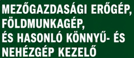 Mezőgazdasági gépkezelő