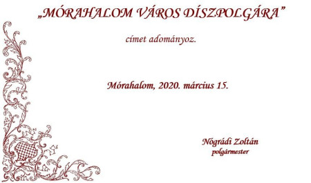 Mórahalom Város Díszpolgárai