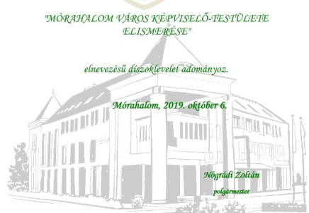 Mórahalom Város Képviselő-testületének Elismerése