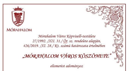 Mórahalom Város Köszönete