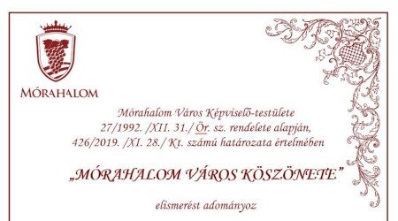 Mórahalom Város Köszönete