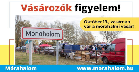 Október 19-én ismét Országos Állat- és Kirakodóvásár Mórahalmon!