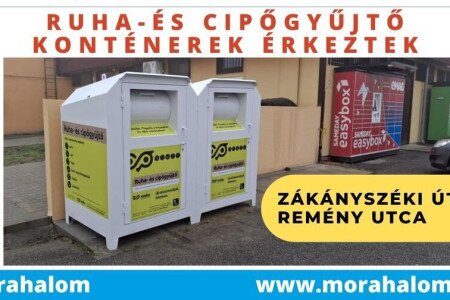 Ruha- és cipőgyűjtó konténerek Mórahalmon