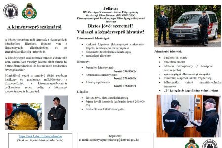 Vármegyei álláslehetőség - kéményseprő