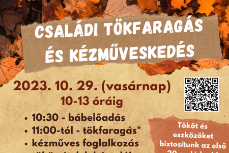 Várunk szeretettel minden érdeklődőt az újonnan felújított Nosztalgia Apartman udvarára egy közös CSALÁDI TÖKFARAGÁSRA!