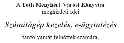 Tanfolyam indul a Könyvtárban