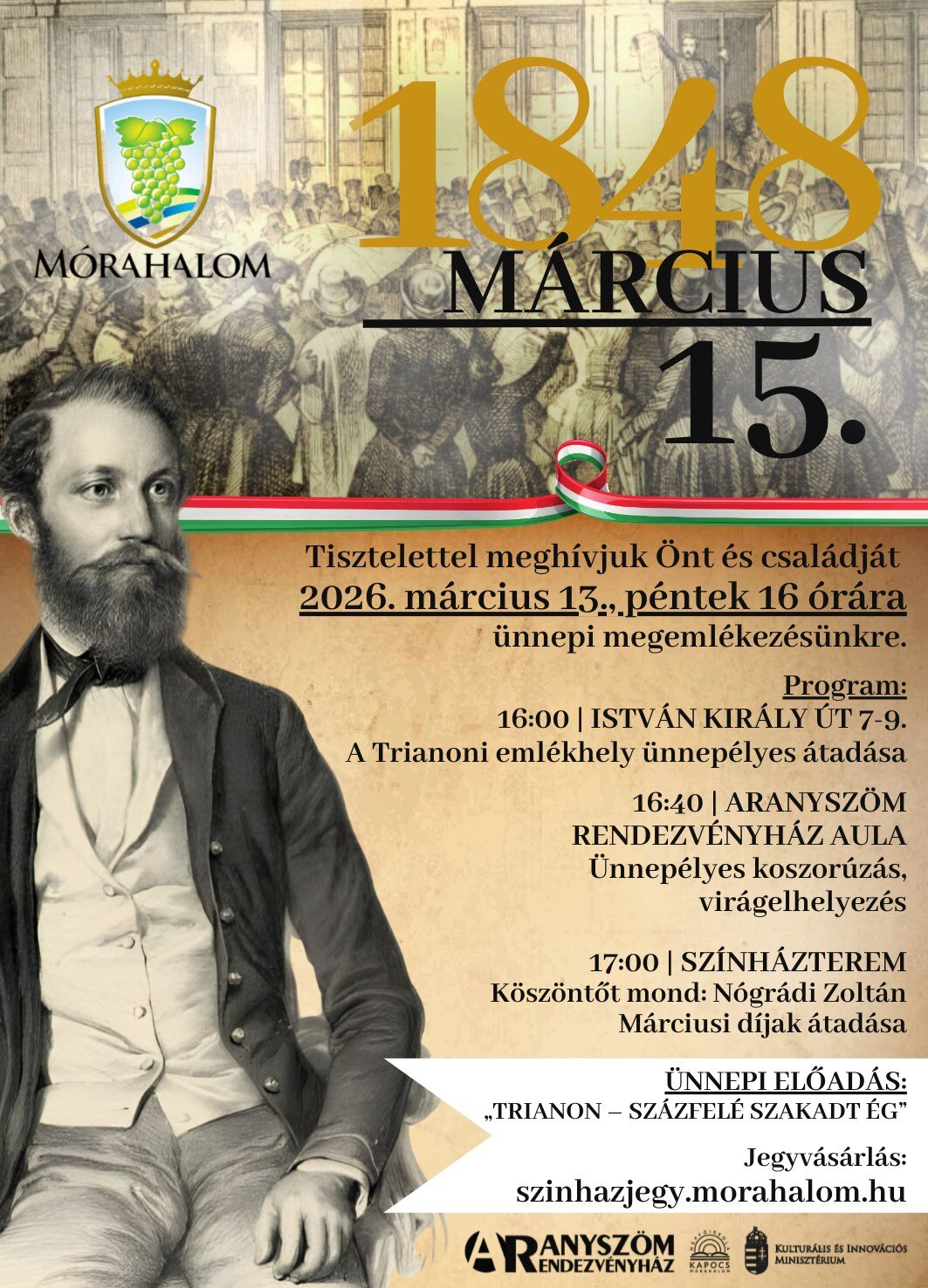 1848. március 15. rendezvény plakát