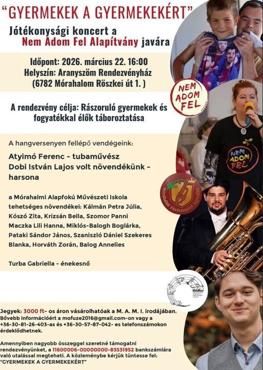 "Gyermekek a gyermekekért" jótékonysági koncert plakát