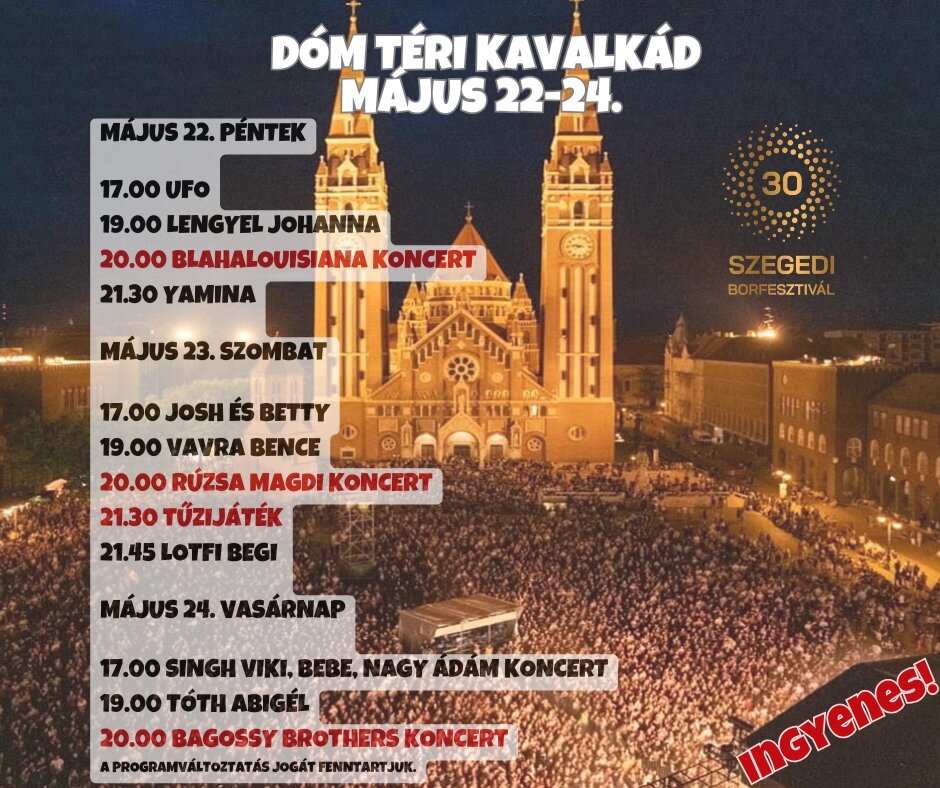 Szeged Dóm téri kavalkád plakát