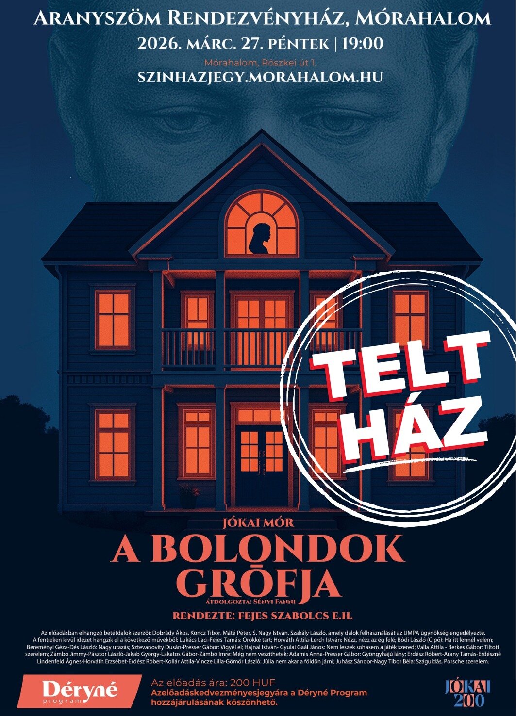 A bolondok grófja előadás plakát