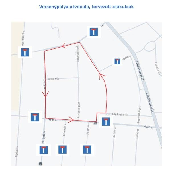 Versenypálya útvonala, tervezett zsákutcák