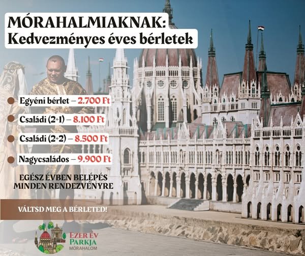 Kedvezményes éves bérletek az Ezer Év Parkjában!