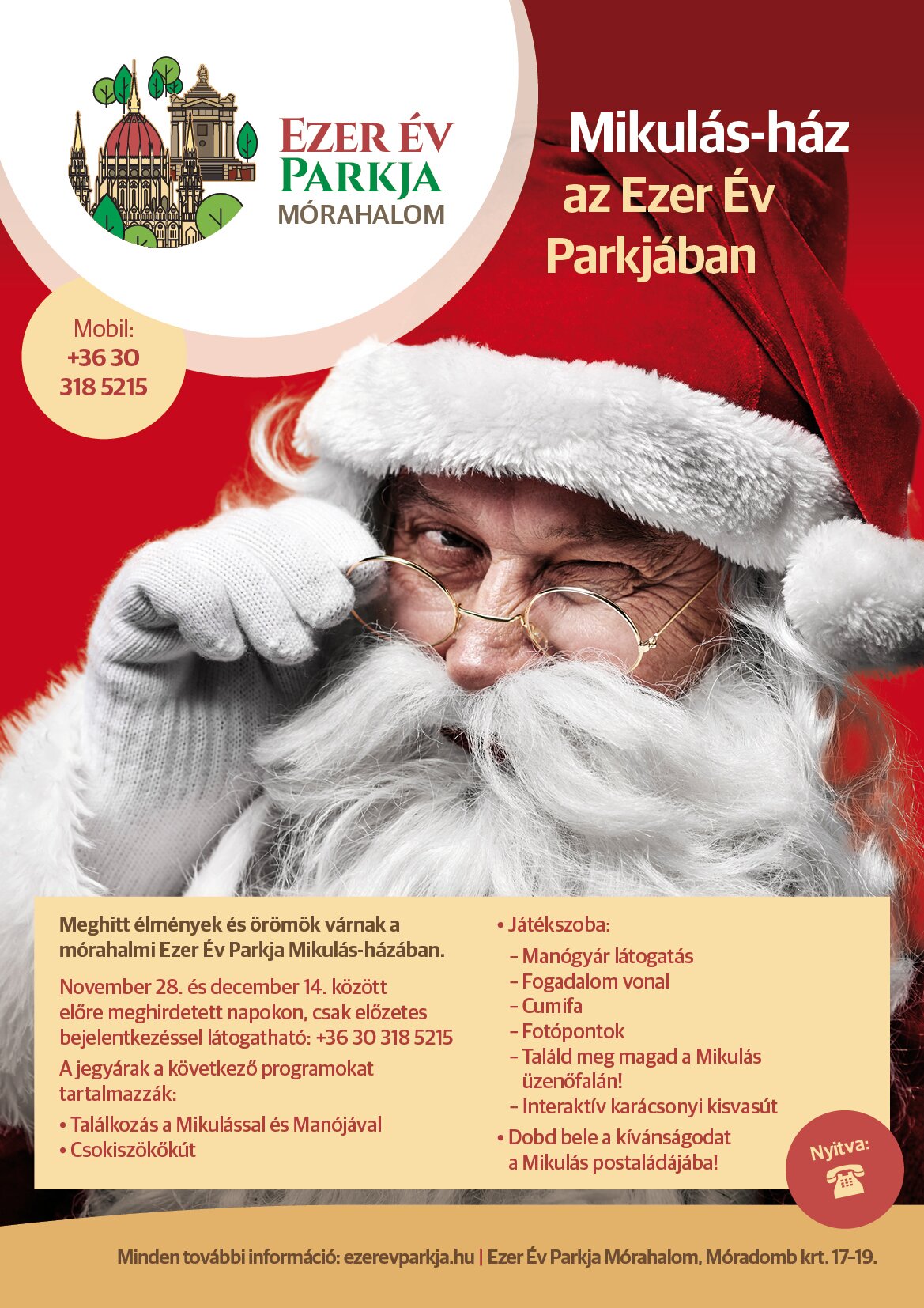 Mikulás-ház az Ezer Év Parkjában